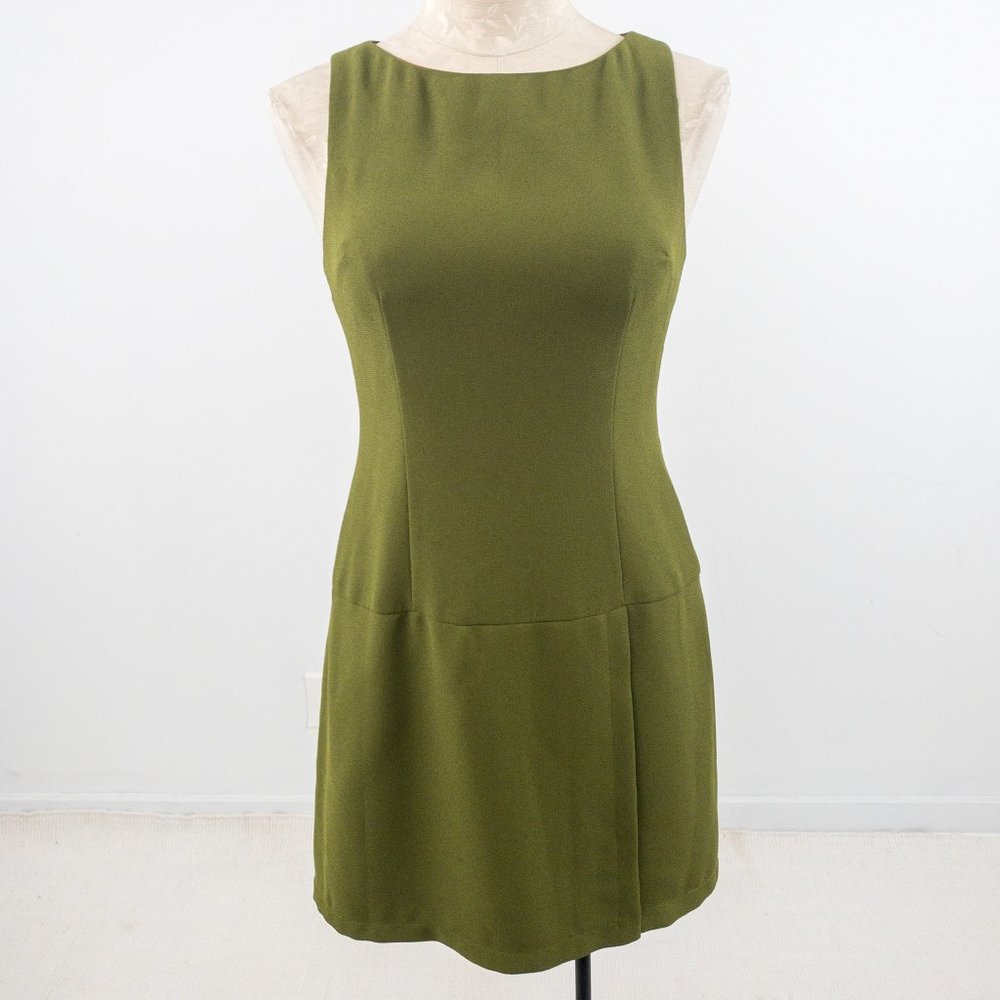 Nicole Miller M Vintage 90s Crepe Mini Dress Green
